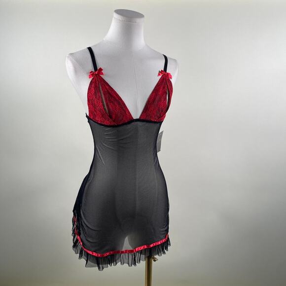 Vintage black mesh lingerie slip - Picture 1 of 5